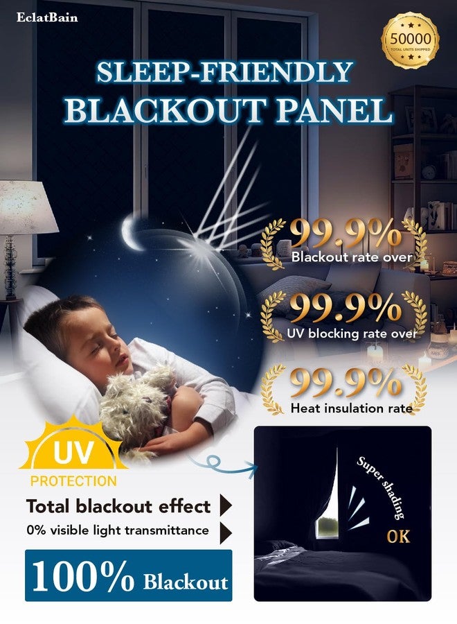 EclatBain 100% Blackout Curtains,Blinds for Indoor Windows,Portable Blackout Shades Freely Cuttable for Baby Nursery, Travel and Bedroom 57"*39" - Image 2